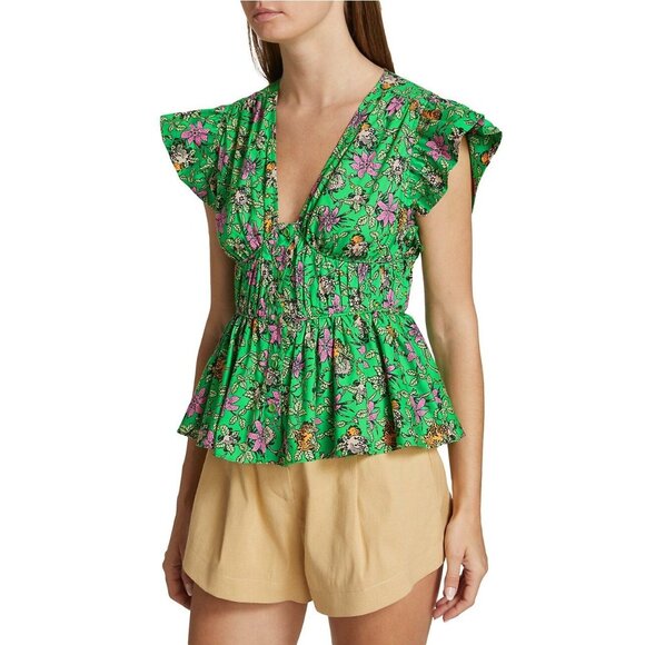 DEREK LAM 10 CROSBY Roselyn Ruffle Sleeve Top - NWT - Size 2 - Picture 2 of 6